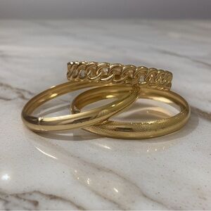 Golden Chunky Bracelet Set